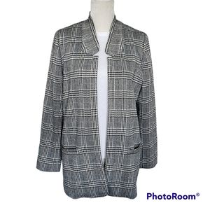 Soft Surroundings St James Plaid Blazer Open Jacket Academia